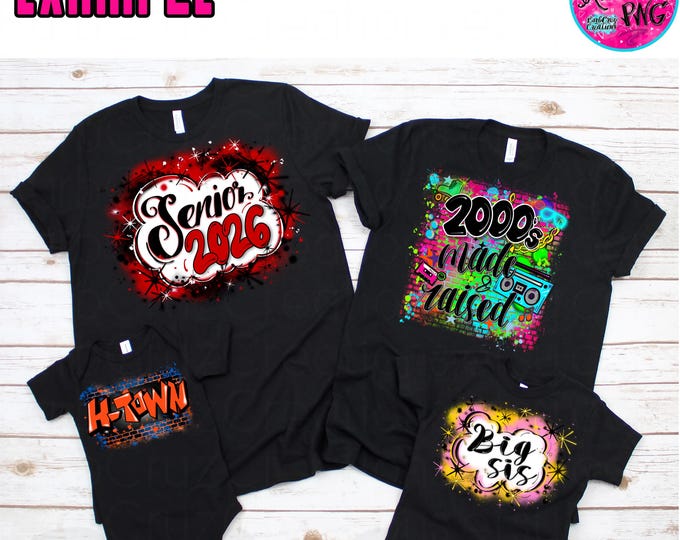 Graffiti Shirts, 4 shirts, Airbrush Shirts, Happy Birthday, It's my Birthday, Custom Shirts, Old School retro Shirt, Y2K, Family Shirts