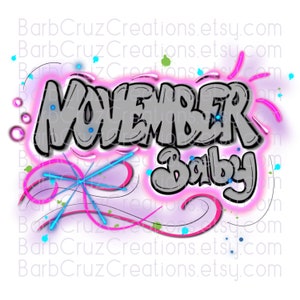 November baby, feestvarken, kleurrijk, feestvarken, sublimatie ontwerp, png, clipart, digitale download, waterglijbaan, verjaardag shirt ontwerp