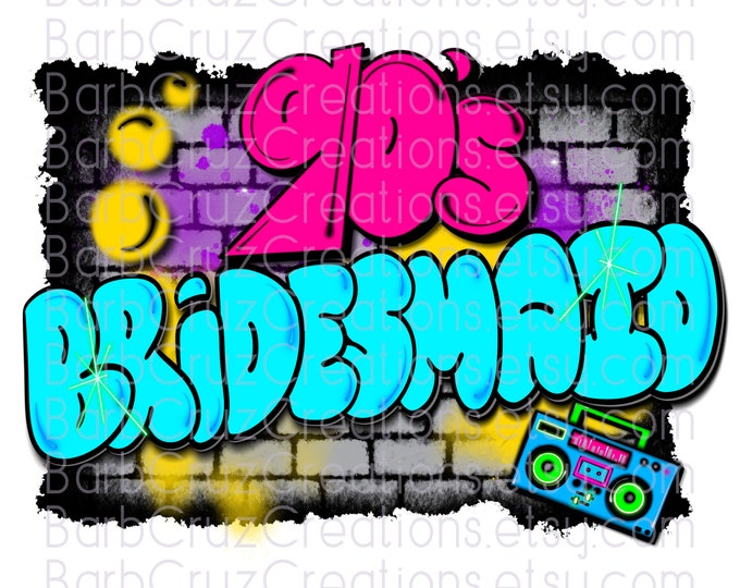Airbrush png, 90's, Bridesmaid, airbrush, Background, 90's, wedding, sublimation transfer, digital download, png, clipart, sublimation png