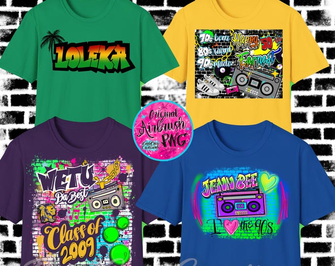 Airbrush Apparel Designs / Graffit Shirt / BACH /Airbrush custom school name and year / reunion / Airbrush Apparel / Airbrush T-Shirt