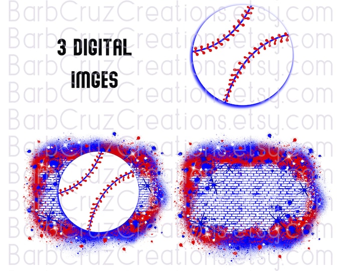 Baseball / Game Day / Splatter paint / Teams / Sports / Team Spirit / Airbrush / Sublimation Designs / png / red, blue / Baseball Season