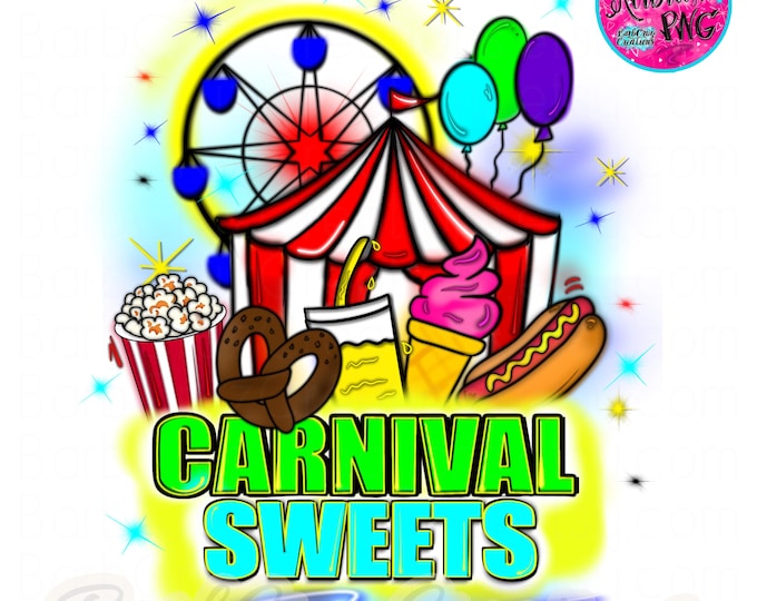 Carnival Crew, Airbrush Digital Download, Carnival Sweets, Craves,  Birthday Crew, Sublimation Design, Digital Download, clipart
