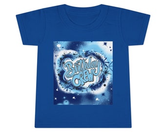 Geburtstag Junge Crew Blau Digital Airbrush Familie T-Shirt Kleinkind T-shirt