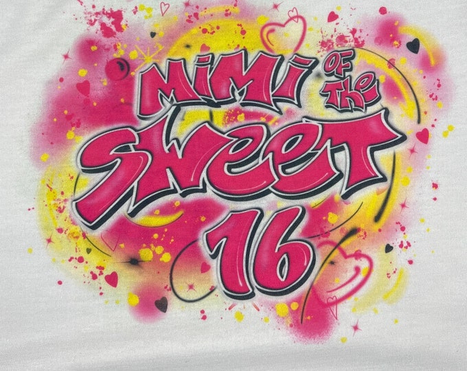 Airbrush Apparel, customized Heart Designs, Airbrush T-Shirts, Personalized Graffiti Tee, Spray Paint, Hip Hop tshirt, 90's Old School Shirt