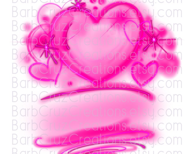 airbrush png, airbrush background png, pink hearts, airbrush template, sublimation transfer, digital, sublimation, love, retro, 90's vintage