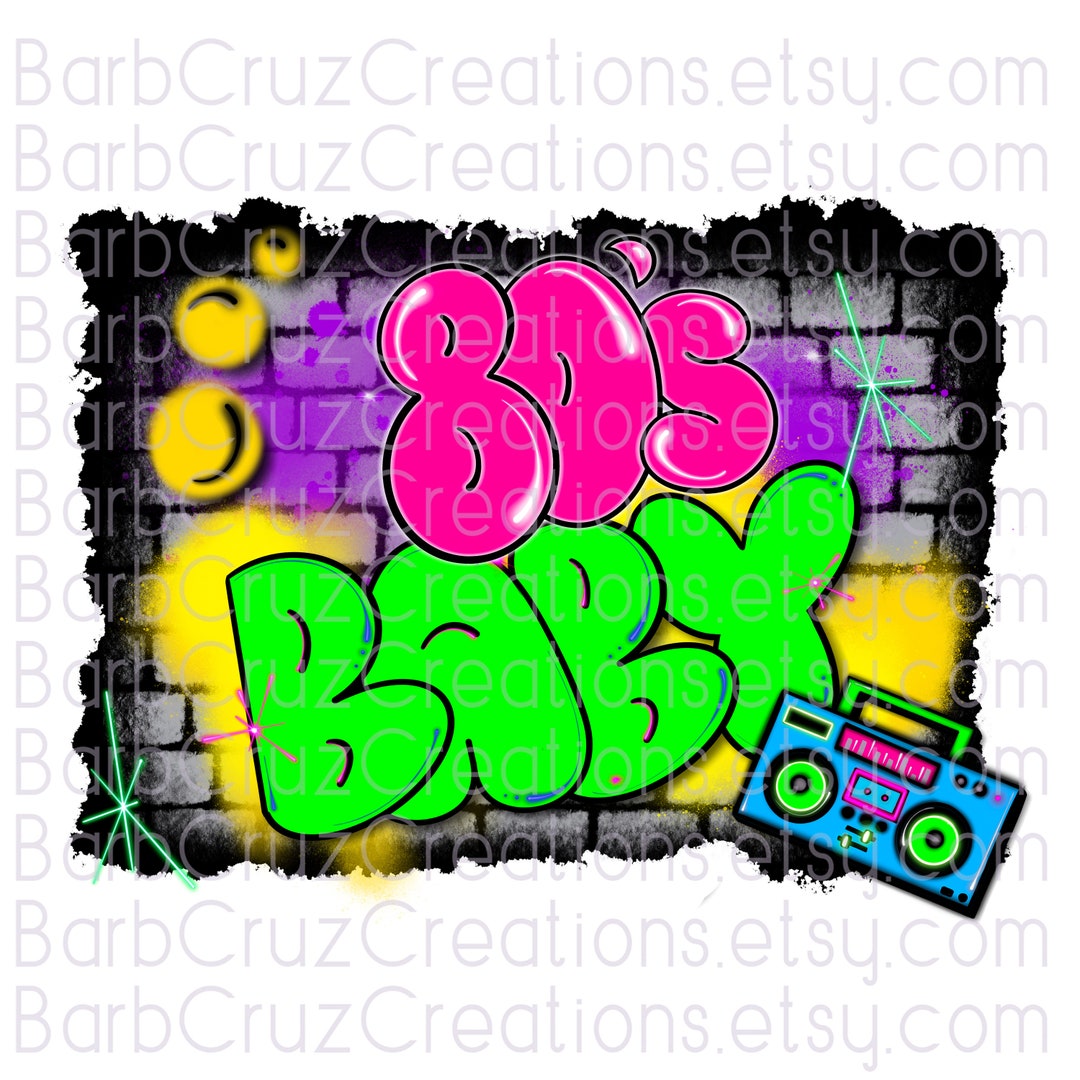 Airbrush, Background, 80's, 80s Baby, Sublimation Transfer, Digital ...
