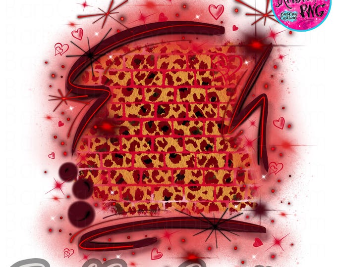 Airbrush png, Deep Red, Brick Wall, Leopard Print Background, 2000's, Retro, Graffiti Wall, sublimation, digital download, sublimation, 90's
