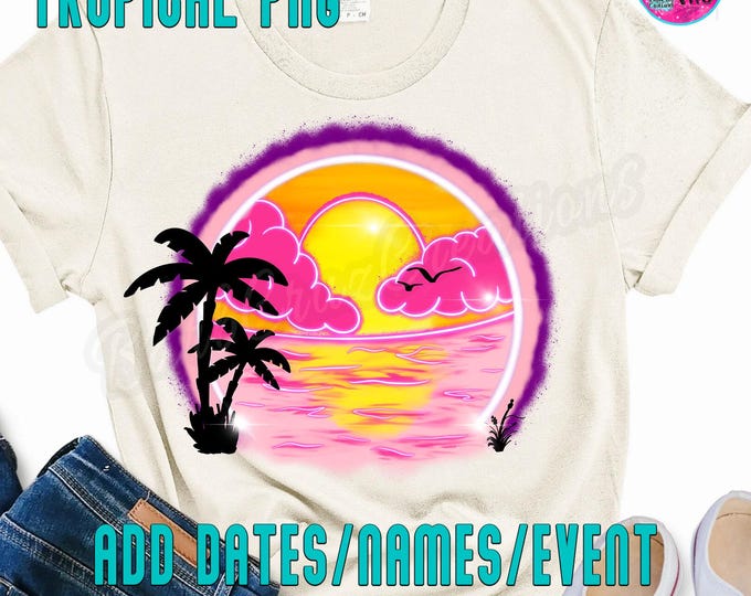 airbrush png Aloha Beaches, tropical sunset, beach, ocean, vibes, png, sublimation designs, waterside, airbrush digital downloads, vacation