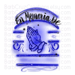 En Memoria De, Spanish, In loving Memory of, blue, In Memory of, Sublimation Designs, png, clipart, shirt png, Custom memorial shirt png