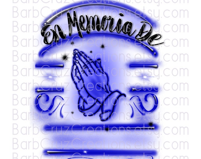 En Memoria De, Spanish, In loving Memory of, blue, In Memory of, Sublimation Designs, png, clipart, shirt png, Custom memorial shirt png