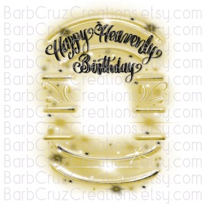 Happy Heavenly Birthday, In Memory of, Sublimation Designs, RIP, clipart, shirt png, Custom memorial shirt png, gold, memorial shirt png