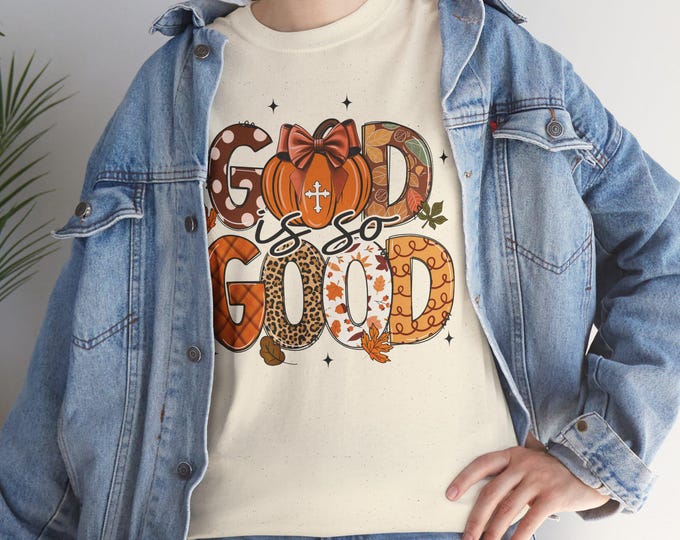 Retro / Vintage / God is Good / Fall / Autumn / Thanksgiving Day / Comfort, Color, Tshirt / Thankful / Porch Pick Up / Pumpkin