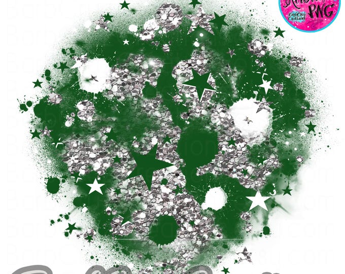 Airbrush png, Star Burst, Digital, png, sublimation designs, digital download, shirt transfer, green, silver, glitter, graffiti background