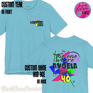 Retro Tee, Custom Birthday Shirt, Vintage Hip Hop Graffiti T-shirt, 80&#39;s, 90&#39;s, 2000&#39;s, Birthday Party Shirt, Colorful Fun Party streetwear