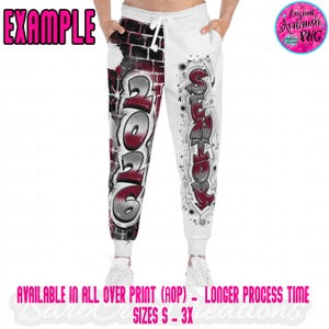 Airbrush Apparel, Joggers, Hip Hop, Pants, Bottoms, Dance Sweatpants, Graffiti image 4