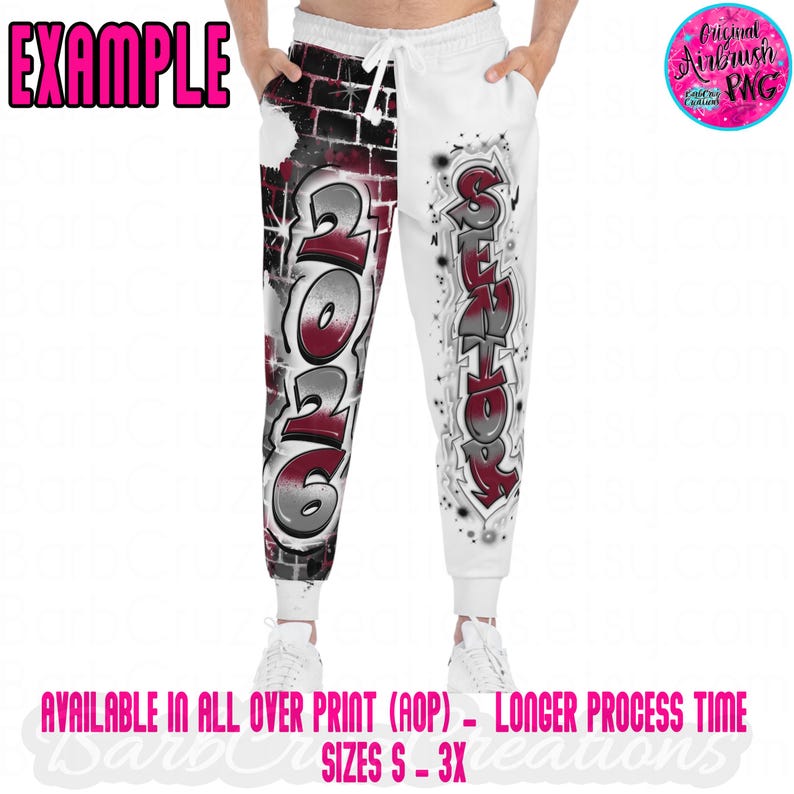 Airbrush Apparel, Joggers, Hip Hop, Pants, Bottoms, Dance Sweatpants, Graffiti image 4