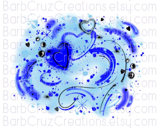 Airbrush png, Hearts, Backgrounds, Blue, Airbrush Background, sublimation designs, digital downloads, tshirt designs, heat transfers, love