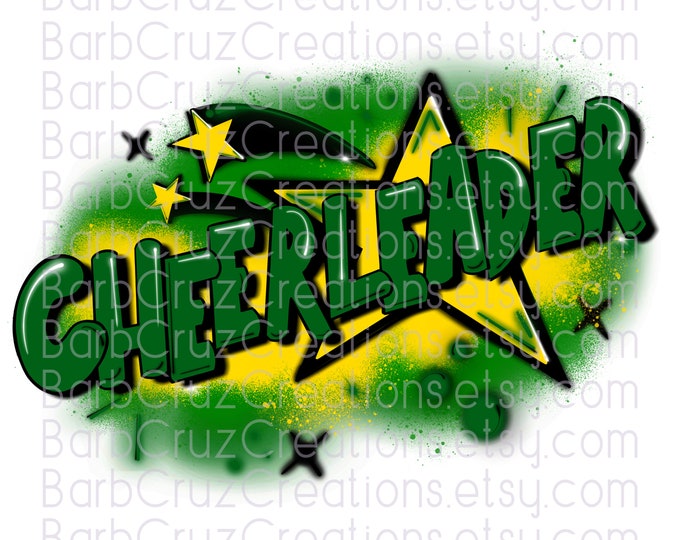 Cheerleader, Splatter paint designs, Cheer, Team shirt, Sports, Team, Digital Airbrush, Cheer Airbrush, Sublimations Design, png, green