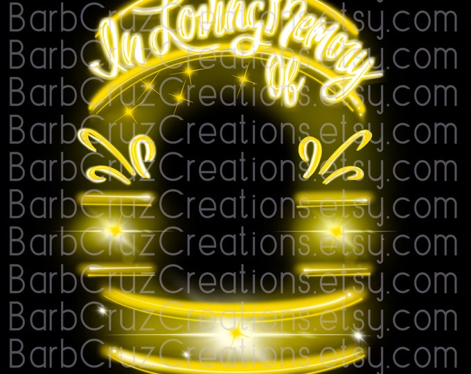 In loving Memory of yellow & white, In Memory of, Sublimation Designs, Digital Downloads, png, clipart, frame, Custom memorial shirt