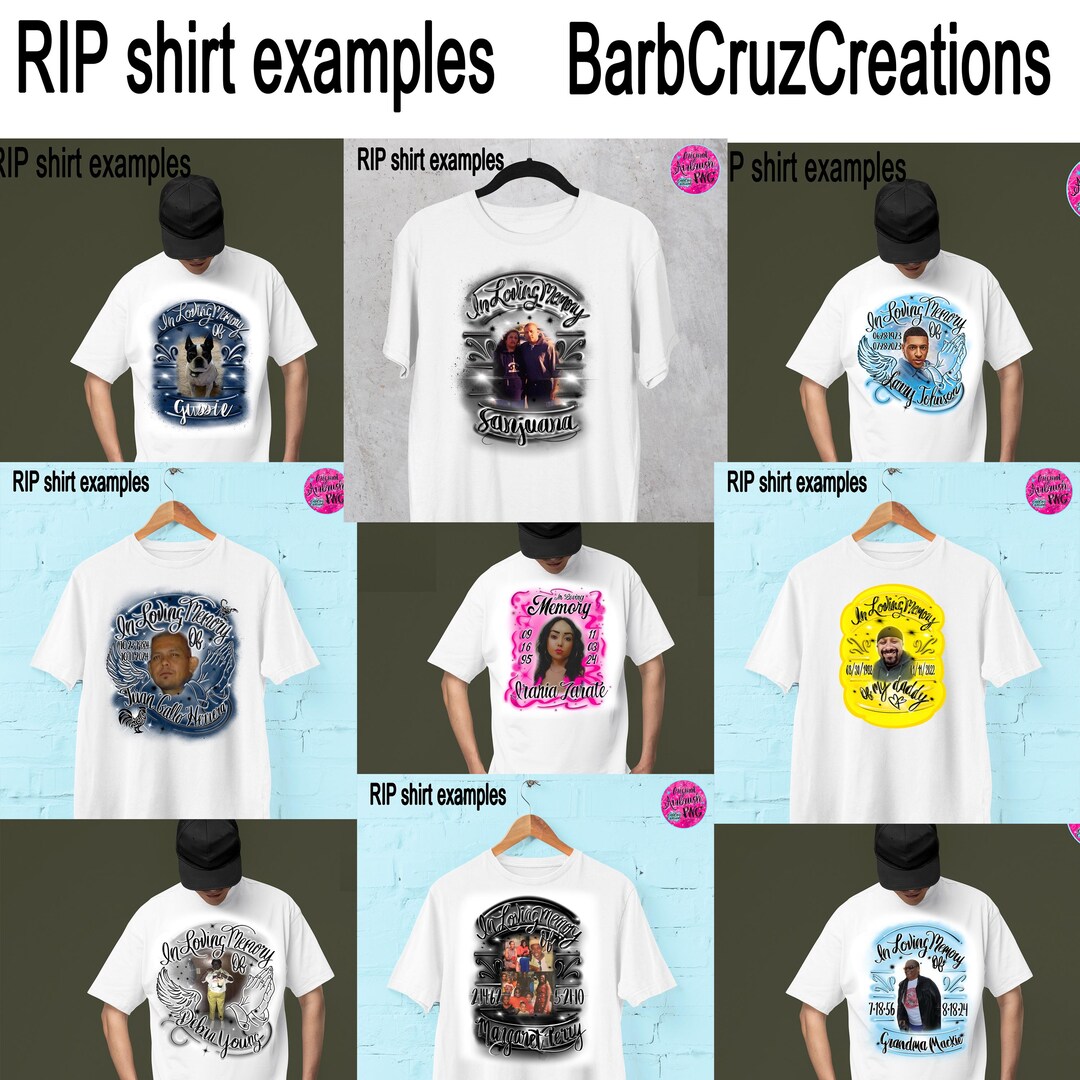 その他 Buzzy MEMORIAL SHIRTS 2 Custom Airbrush Memorial T-shirts, RIP, in Loving Memory
