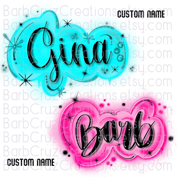 Custom Order for me to create your Name in airbrush design with graffiti and lettering wording / made to order / choose your font & colors