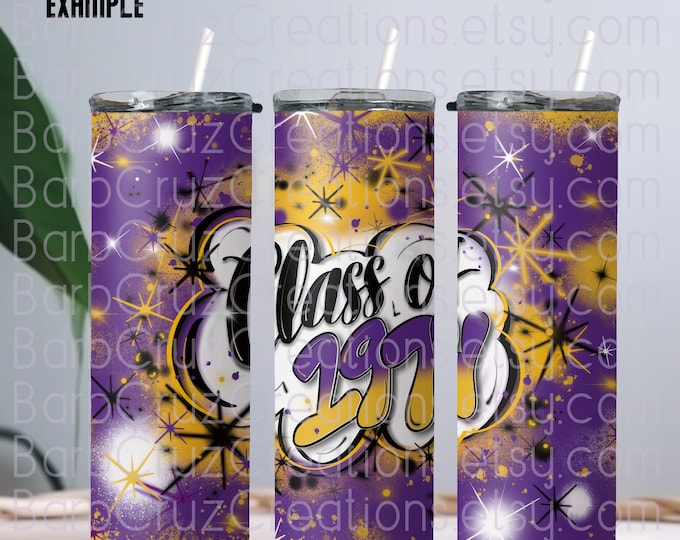 Class of 1974 Airbrush png / Tumbler / Digital Paper / Sublimation Designs / Digital Download / Graffiti / Reunion  / purple / gold / shirt