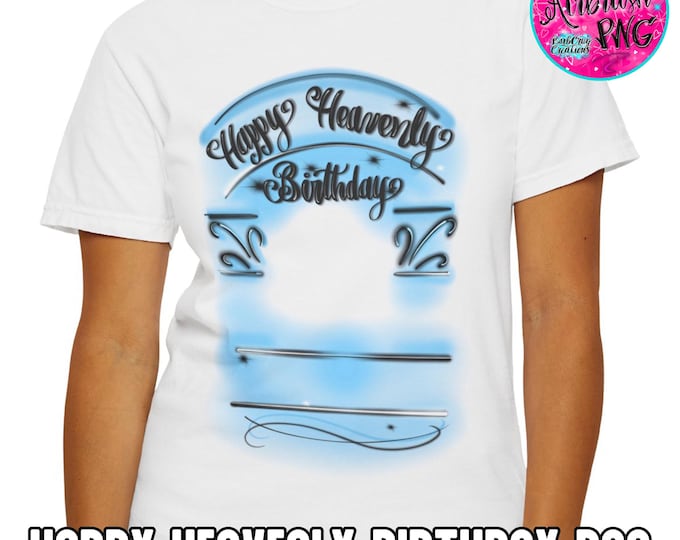 Airbrush, Celebration, Background, In loving Memory of, Sublimation Designs, Digital Download, Custom memorial shirt, png, Light Blue, black