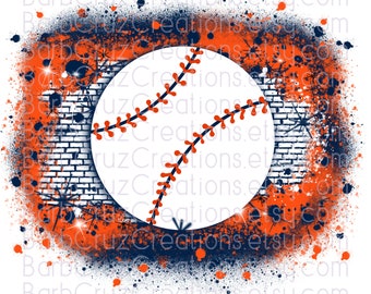 Béisbol, Día del juego, Diseños con salpicaduras de pintura, Equipo, Deportes, Espíritu de equipo, Aerógrafo, Diseño de sublimación, png, jpg, naranja, azul, Temporada de béisbol