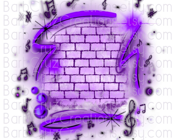 Airbrush, Music, Background, Purple, Digital Airbrush, Graffiti Wall, png, clipart, sublimation designs, digital download, png sublimation