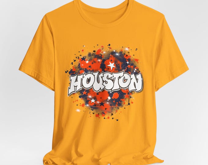 Houston City, TX, Airbrush png, star burst, Texas, sublimation transfer, City Shirt, Downtown Houston, H-Town, Digital Airbrush City T-shirt