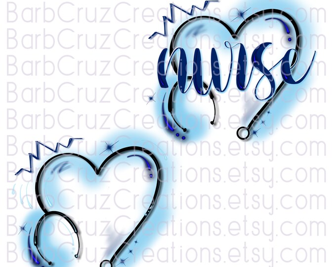 Nurse Life, Heart, Blue Splatter Paint, Airbrush, Digital Downloads, Sublimation Designs, png, jpg, health care