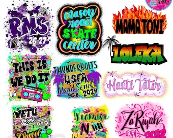Imagen personalizada, diseños de ropa con aerógrafo, diseño personalizado por sublimación digital, PNG, personalizado, nombre añadido a un fondo en mi tienda