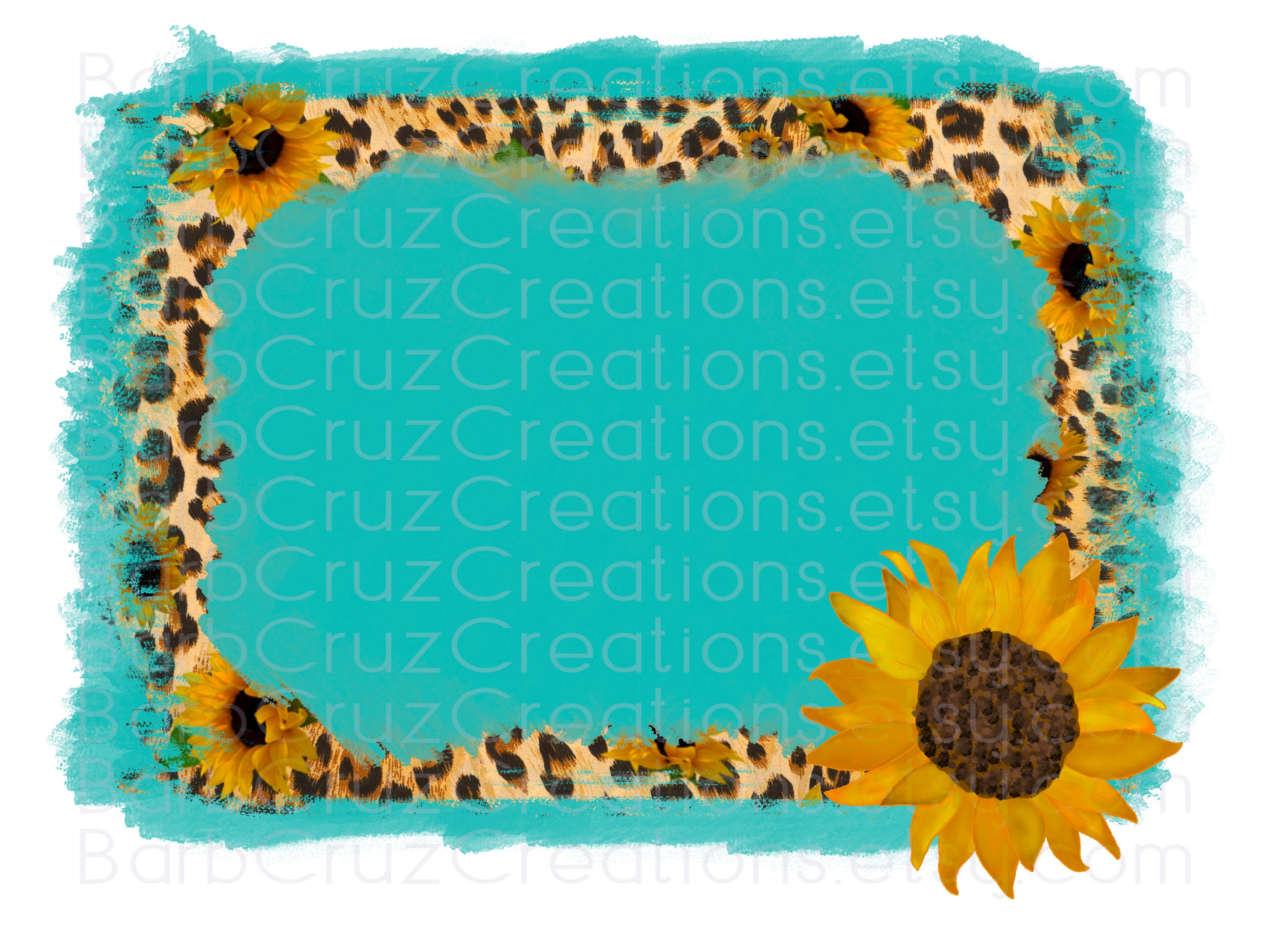 Leopard Print Sunflowers Grunge Backgrounds Digital Etsy