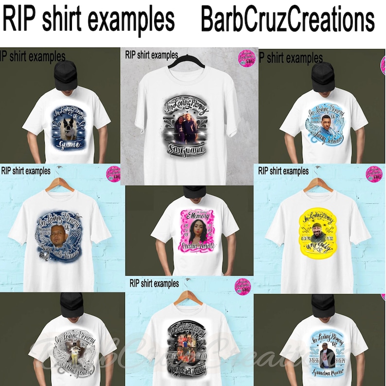 In loving Memory of, Airbrush png, White & Gray, RIP, DTG Designs, Digital Downloads, Custom, Memorial shirt png, Airbrush Template, frame image 10