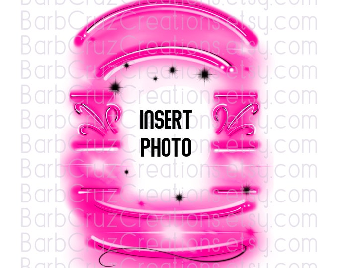 Airbrush png, Pink, Airbrush Frame, Happy Heavenly Birthday, In Memory of, Sublimation Designs, Digital Downloads, Custom memorial shirt