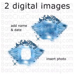 Airbrush, In Loving Memory of, Angel Wings, Sublimation Design, Digital Downloads, png, custom image, digital airbrush, RIP, Memorial