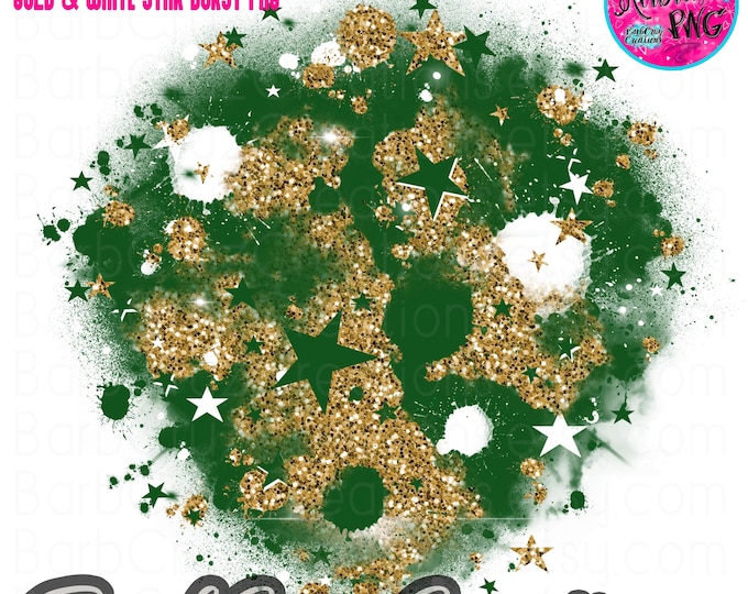 Airbrush png, Digital Airbrush, Star bursts, Gold Glitter, Background, sublimation designs, digital image, Merry Christmas, Green, Holiday