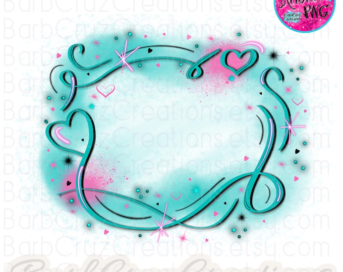 Airbrush png, Airbrushed Hearts, Love, Hip Hop Old School Retro Trendy png, Sublimation Design, Digital Download, clipart, blue Love Design