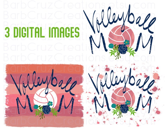 Volleyball, Volleyball MOM, Blush Pink, png, clip art, sublimation design, Sports, instant download, digital download, splatter paint