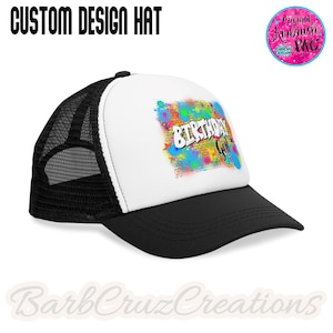 Airbrush Cap, Youth Custom Baseball Cap, Children&#39;s Apparel, 90&#39;s Style Custom Graffiti Spray Paint, Old School Trucker Hat
