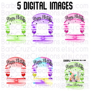 Airbrush png, Happy Birthday, Frame, Invitation, shirt, Sublimation Designs, Digital Downloads, png, clipart, Custom Birthday Celebration