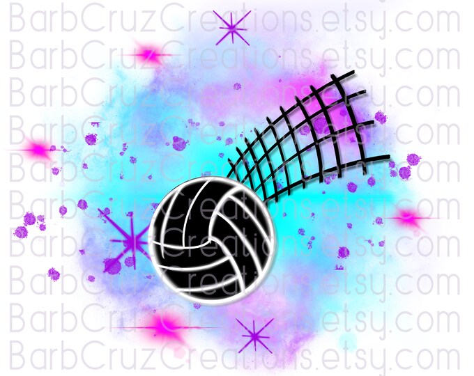 Airbrush png, Volleyball, Airbrush Designs, Sports, png, Sublimation Designs, Instant Downloads, Transparent, Splatter Paint, Volley Ball