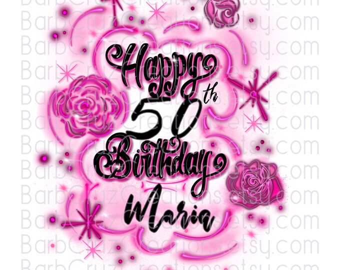 Airbrush png, Happy Birthday, It's my Birthday, Birthday Squad, Sublimation png, clipart, Digital Download, Graffiti Art, invitation, pink