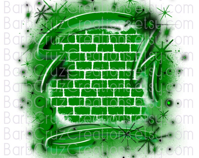 Airbrush png, Background, Brick Wall, Tumbler, Airbrush, Graffiti Wall, Hip Hop, sublimation design, digital download, sublimation, Green