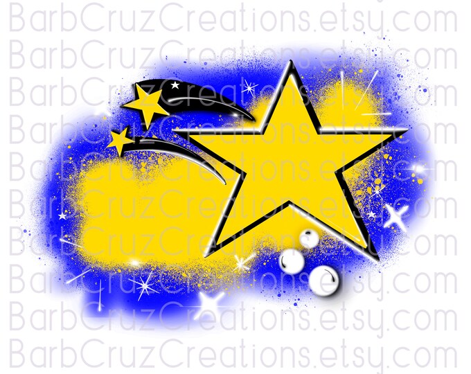 Airbrush, blue, yellow, star burst background, Digital Airbrush, png, jpg, sublimation designs, digital airbrush, shirt transfer, star png