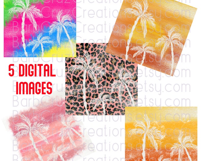Tropical Palm Tree Backgrounds, png, Beach Designs, Palm Tree Designs, Sublimation, Instant Downloads, Digital Downloads, clip art
