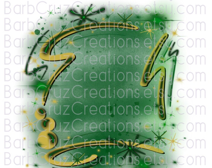 Airbrush Background, Green & Gold,  Airbrush, Graffiti Wall, png, clipart, sublimation design, digital download, digital airbrush