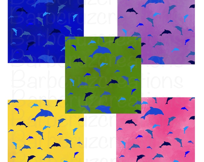 Dolphins / Digital Paper PNG / Bundle Backgrounds / digital download / Ocean / Beach / sublimation designs / clipart / Summer Fun / Tropical