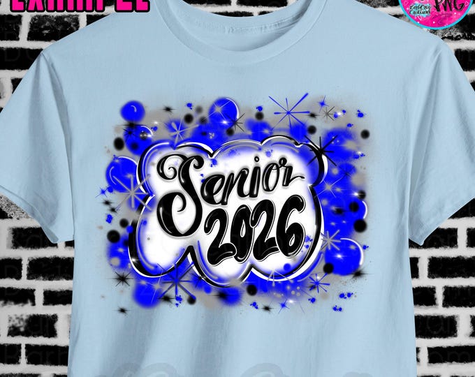 Senior 2026 png School colors, blue, silver, High School, Class of 2026, Graduate, Sublimation Design, Digital Download, Graffiti, 12 grade