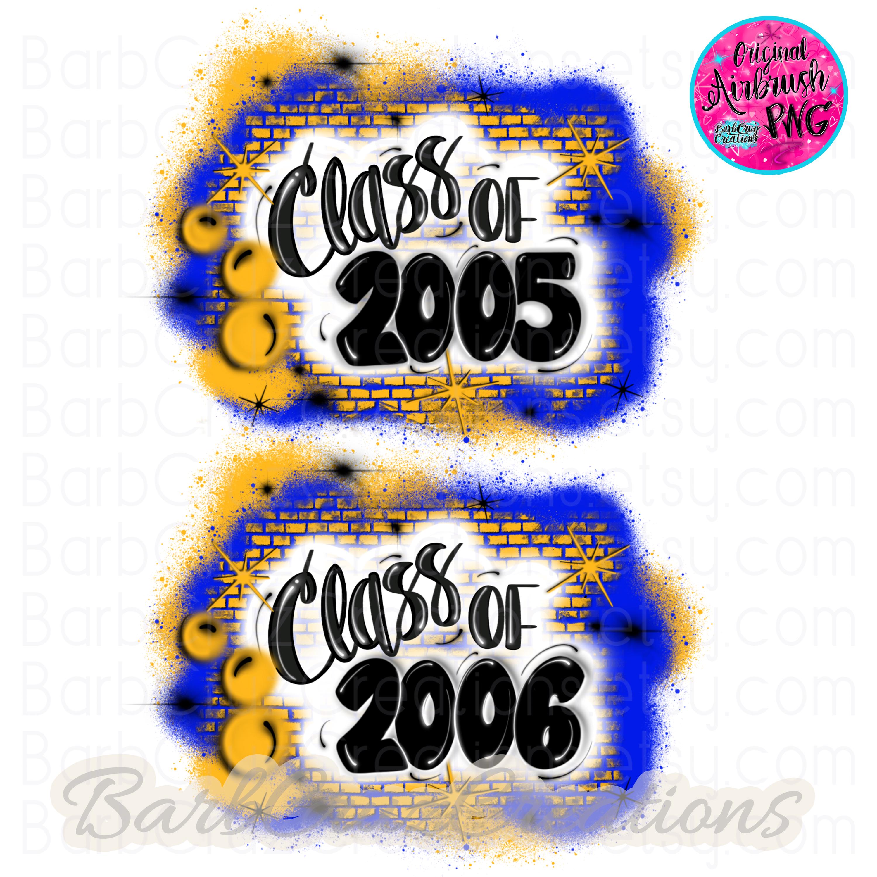 Class of 2005 2006 Reunion Airbrush PNG Digital Download, Brick